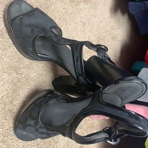 Coach black heels size  9.5 with cushions